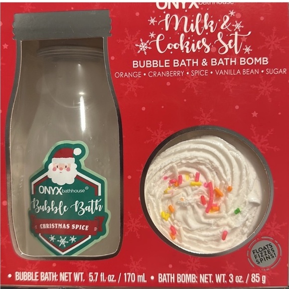 Onyx Santa Milk & Cookies Bubble Bath & Bath Bomb Set - Picture 3 of 7